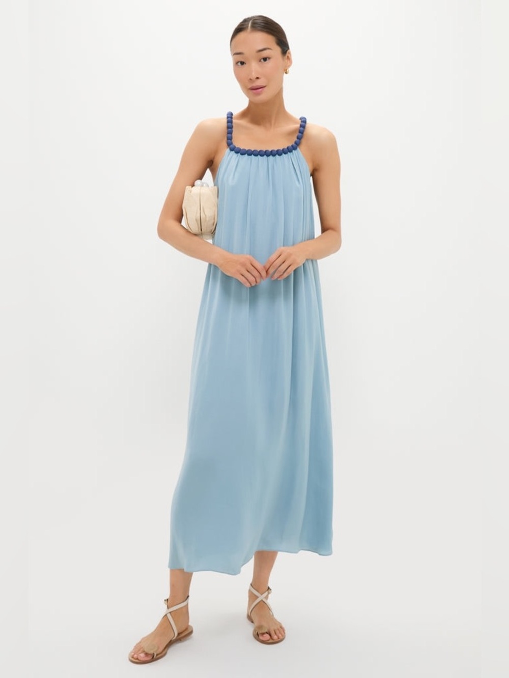 Tuckernuck Amelia Bauble Dress Light Blue Chiffon NWT XS $198